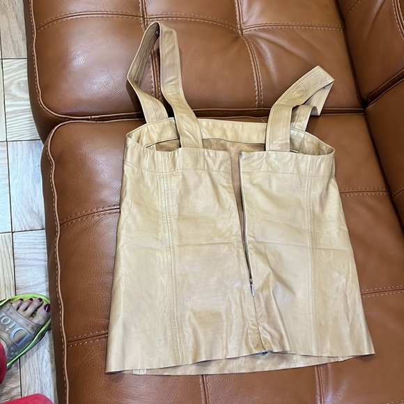 New Ralph Lauren Black Label Leather Top . Sz 2 - Picture 2 of 5